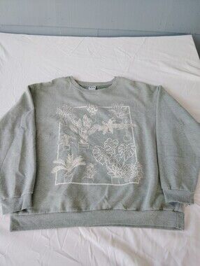 Pact Sweatshirt XL Sage Green Herb Garden 100% organic Cotton